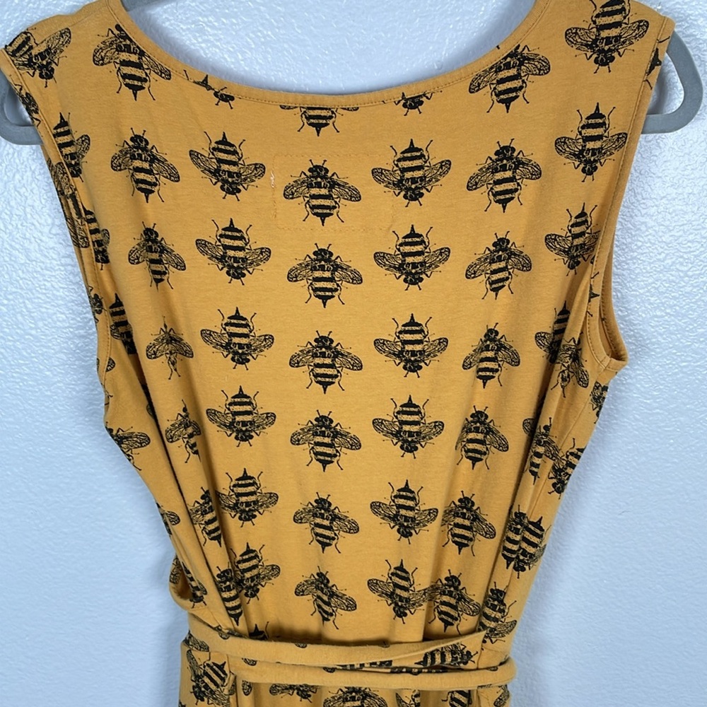Effie’s Heart Mustard Yellow Bee Novelty Print Wrap top dress with pockets XL - Picture 7 of 11